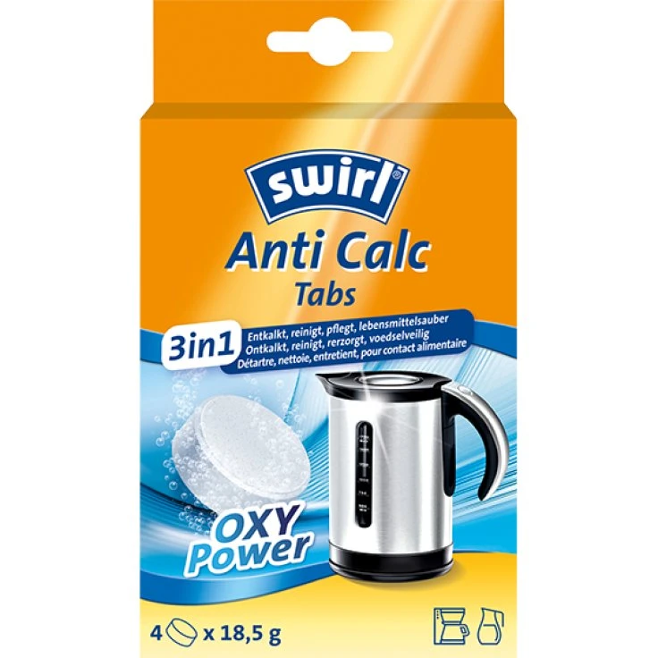 Odkamieniacz Swirl Anti Calc 3in1 Tablets - 1 opakowanie = 4 sztuki, 18,5 g na tabletkę