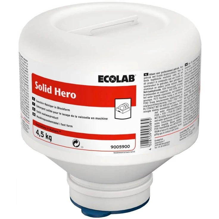 ECOLAB Solid Hero Płyn do mycia naczyń - 1 karton = 4 x 4,5 kg PE składany