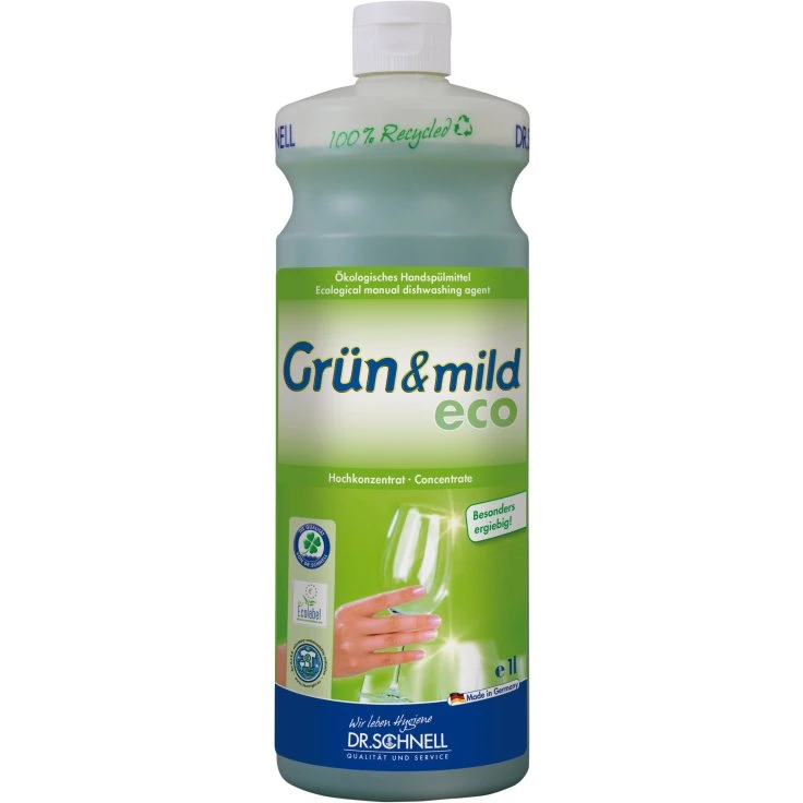 Dr. Schnell Płyn do mycia naczyń Green & Mild eco, pH-neutralny - 1 litr - butelka