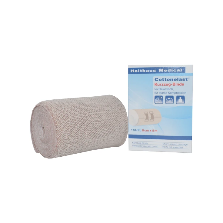Holthaus Medical Cottonelast® bandaż krótko rozciągliwy 5 m, bawełna - 1 opakowanie = 1 sztuka pojedynczo w pudełku, wymiary: 8 cm x 5 m