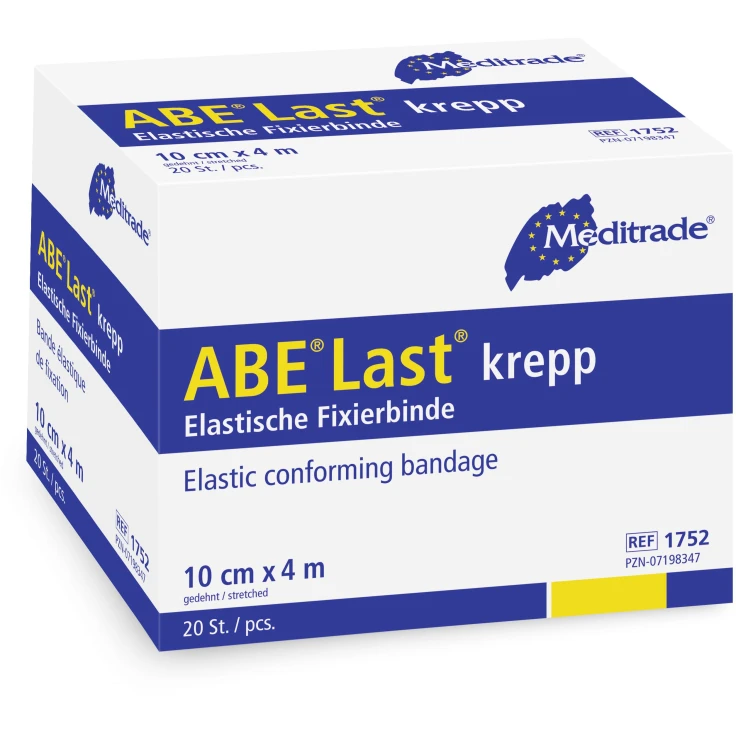 Meditrade ABE Last® opatrunek utrwalający z krepy, sterylny - 1 opakowanie = 4 x 30 sztuk = 120 sztuk, rozmiar: 12 cm x 4 m
