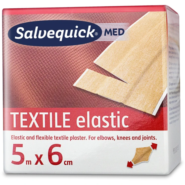 Tynk tekstylny Cederroth Salvequick, 5 m x 6 cm - 1 rolka = 5 m x 6 cm