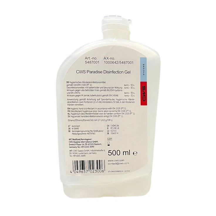 CWS Paradise Disinfection Gel - 1 karton = 12 x 500 ml butelek