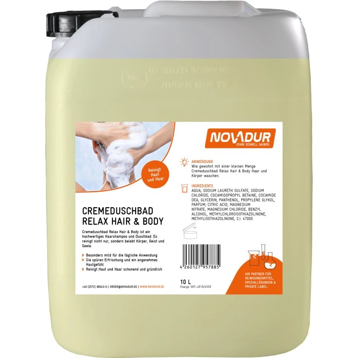 NOVADUR Relax Hair & Body Cream Shower Bath - 10 litrów - kanister