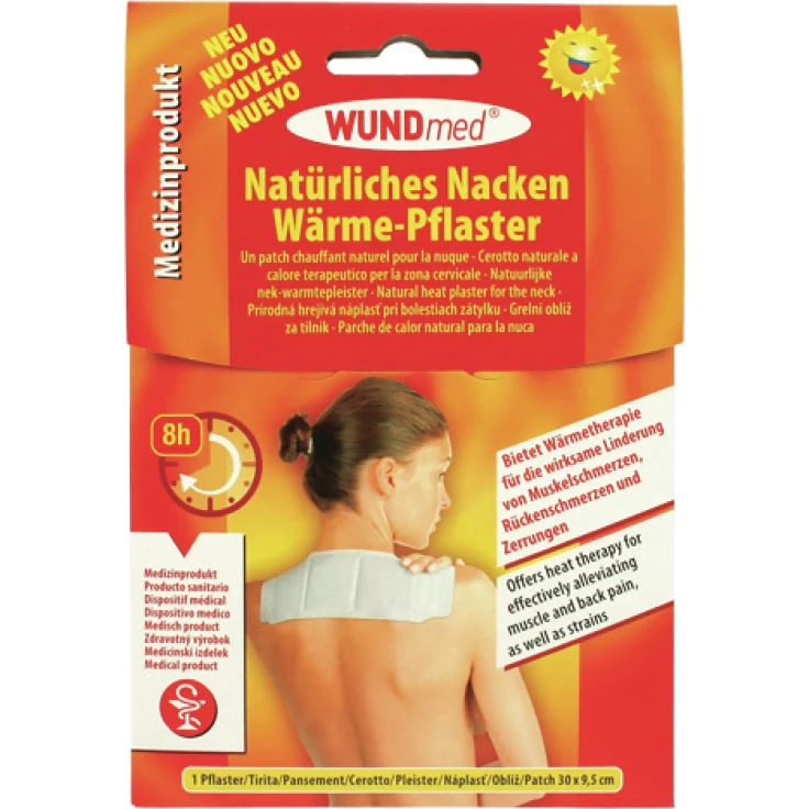 WUNDmed® Naturalny plaster rozgrzewający na szyję i ramiona - 1 opakowanie = 1 sztuka, 30 x 9,5 cm