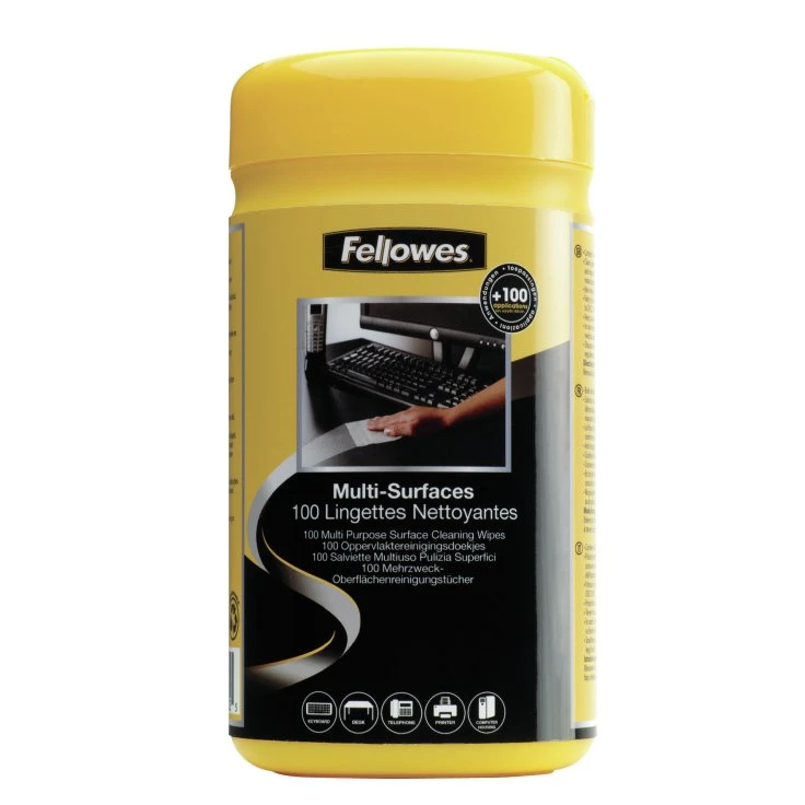 Fellowes Surface Cleaning Wipes - 1 puszka = 100 chusteczek