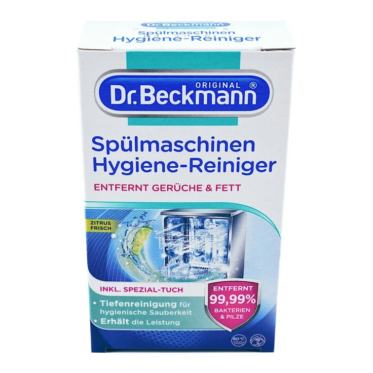 Dr. Beckmann Środek do czyszczenia higieny zmywarki - 1 opakowanie = 75 g + 1 ściereczka