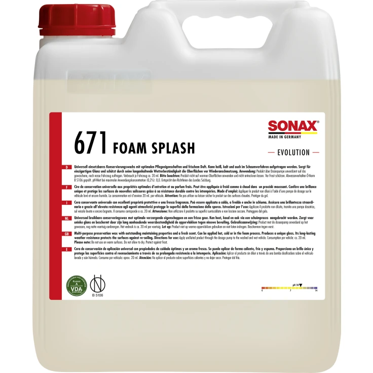 SONAX Car Shampoo Foam Splash EVOLUTION - 10 litrów - kanister