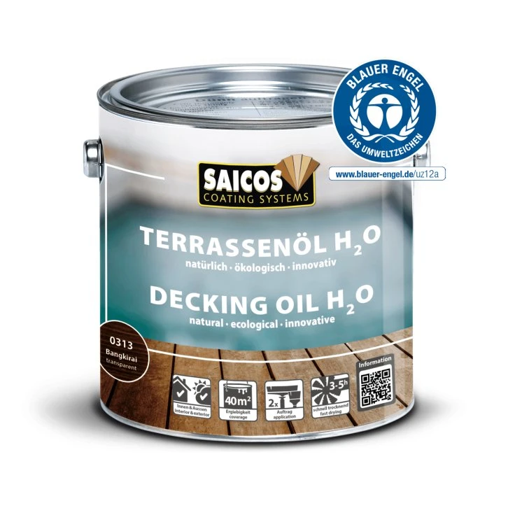 Saicos H2O Terrassenöl, bangkirai - 2,5 litra - Dawkowanie