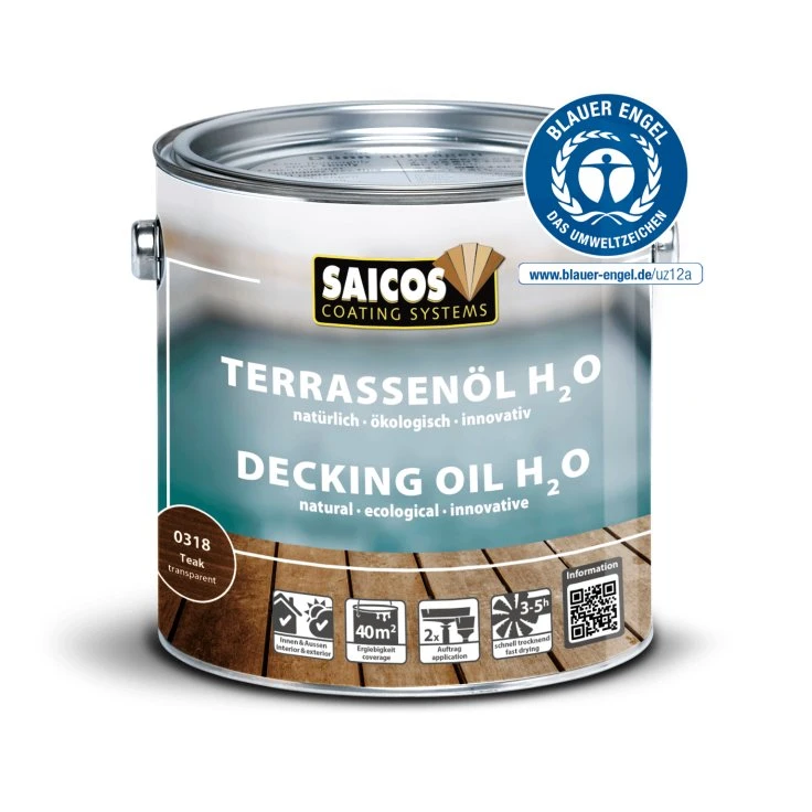 Saicos H2O Terrassenöl, teak - 125 ml - Dose