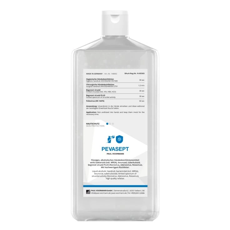PEVASEPT Płyn do dezynfekcji rąk - 1 litr - butelka Euronorma