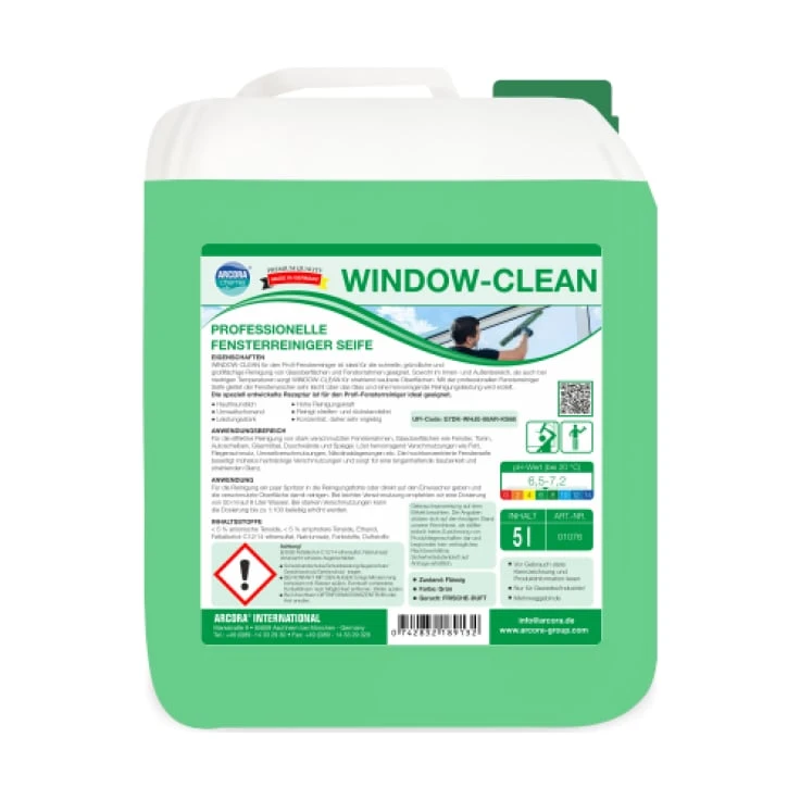 Arcora Środek do mycia okien, mydło, Window-Clean - 5 litrów - kanister
