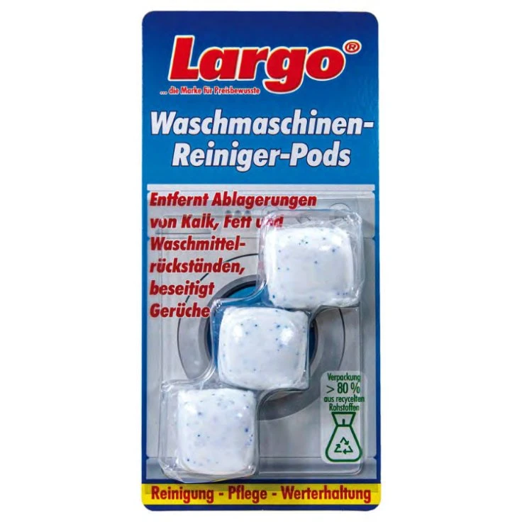 Largo Washing Machine Cleaner Tabs, opakowanie 3 - 1 opakowanie = 3 tabletki 20 g