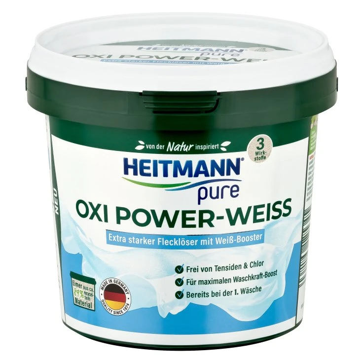 HEITMANN Odplamiacz Pure Oxi Power, do bieli - 500 g - wiadro
