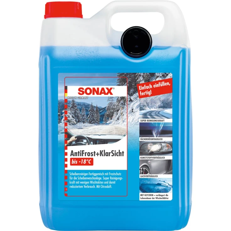 SONAX Środek do czyszczenia szyb AntiFrost+ClearSight, do -18°C - 5 litrów - kanister