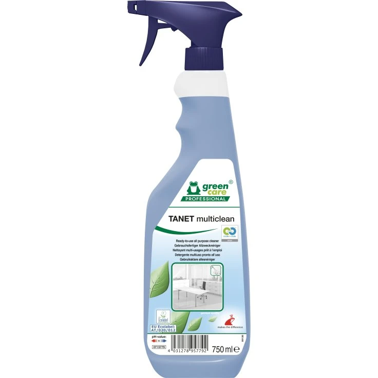 TANA green Care uniwersalny środek czyszczący TANET multiclean - 0,75 l - butelka ze spryskiwaczem