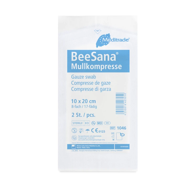 Meditrade BeeSana® kompresy z gazy 10x20 cm, EN 14079, sterylne - 1 opakowanie = 25 szt.