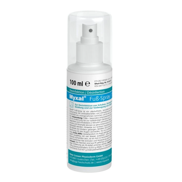 Physioderm® Myxal® spray do stóp, środek dezynfekujący - 100 ml - spray z pompką