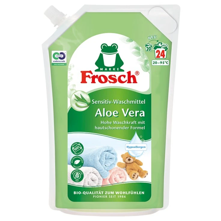 Frosch Aloe Vera Sensitive Detergent - 1,8 litra - torebka, zamykana na ok. 24 WL