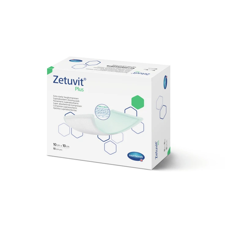 Zetuvit® Plus opatrunek na rany 10 x 10 cm, chłonny, sterylny - 1 opakowanie = 10 sztuk, pakowane pojedynczo