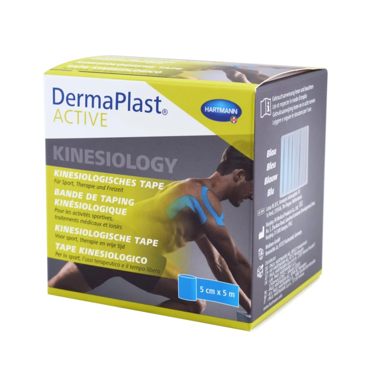 DermaPlast® ACTIVE Kinesiology Tape Kinesio Tape 5 cm x 5 m, niebieski - 1 rolka = 5 metrów