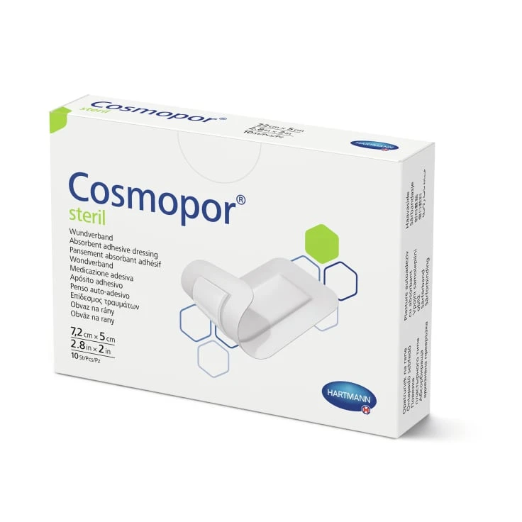Cosmopor® Sterylny opatrunek na rany 7,2 x 5 cm, hipoalergiczny - 1 opakowanie = 10 szt.