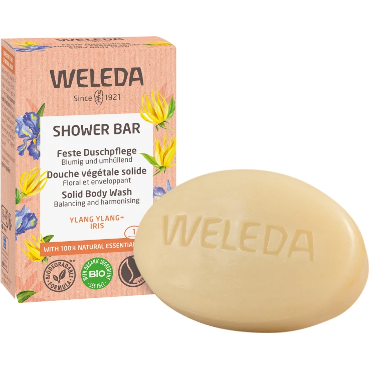 Weleda Shower Bar Solid Shower Soap Ylang Ylang + Iris - 1 sztuka = 75 g