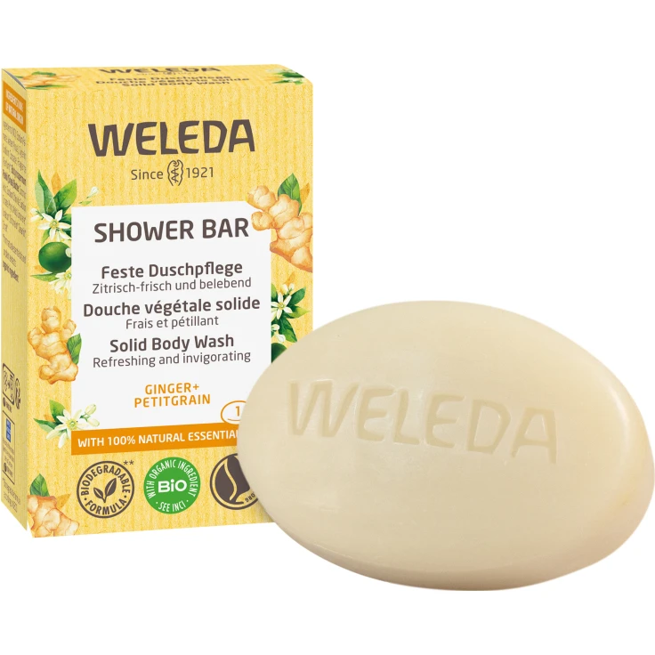 Weleda Shower Bar Solid Shower Soap Ginger + Petitgrain - 1 sztuka = 75 g