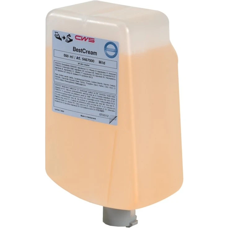 CWS Best Cream krem mydlany - 1 karton = 12 x 500 ml - butelki, łagodny