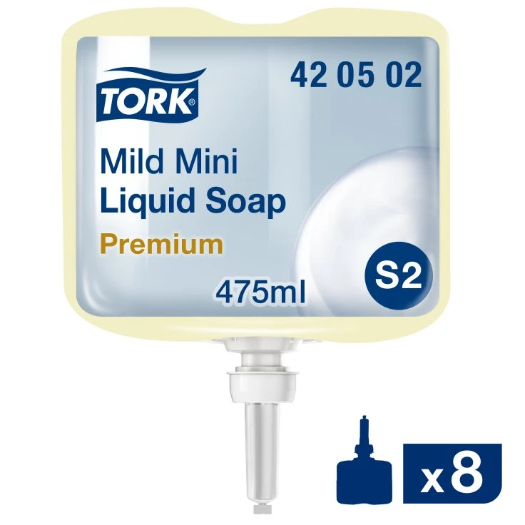 Tork Premium Liquid Soap, Mild - 1 opakowanie = 8 butelek o pojemności 475 ml