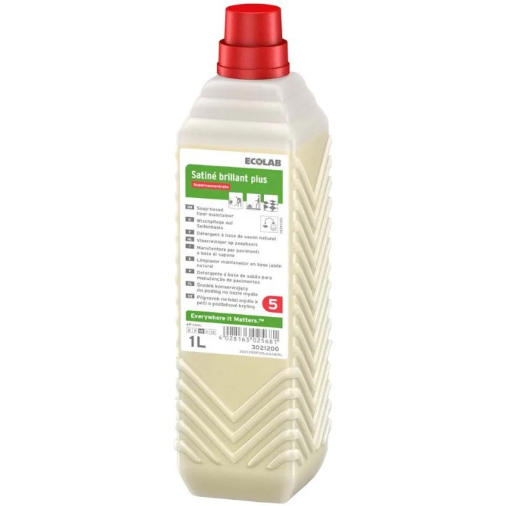 ECOLAB Satiné brillant plus® środek do czyszczenia mydła - 1000 ml - opakowanie uzupełniające (1 opakowanie = 6 szt.)