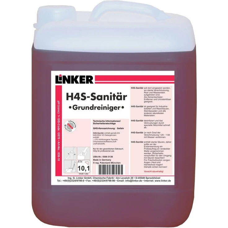 Linker H4S Sanitarny środek do czyszczenia podstawowego - 10,1 litra - kanister