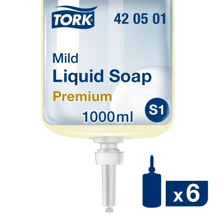 Tork Liquid Soap Premium S1, kompatybilne z S11, do ponownego smarowania - 1 karton = 6 flakonów po 1000 ml