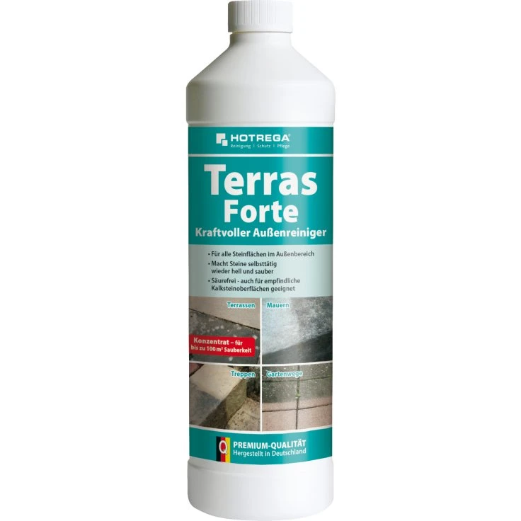 HOTREGA® Terras Forte - Wydajny środek do czyszczenia powierzchni zewnętrznych - 1000 ml - butelka