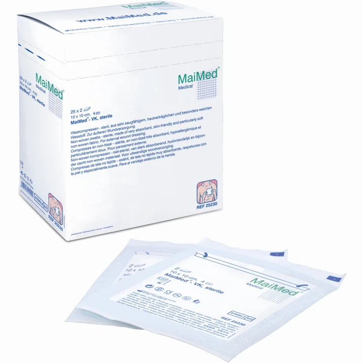 MaiMed® Kompresy polarowe 6-warstwowe sterylne - Rozmiar: 7,5 x 7,5 cm