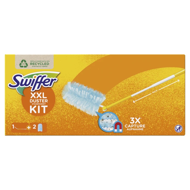 Swiffer Staubmagnet® XXL Starter Kit - 1 zestaw = 1 drążek teleskopowy + 2 ściereczki