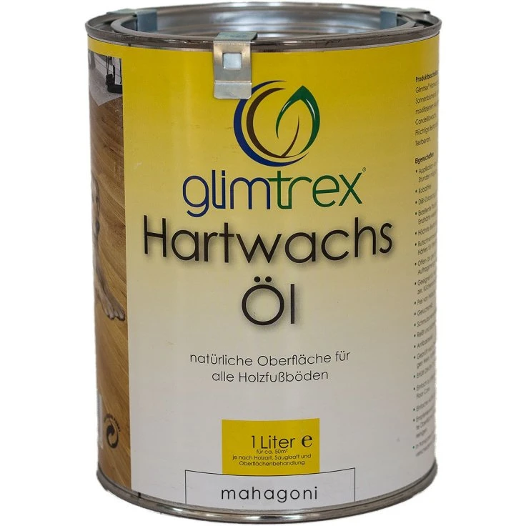 Glimtrex olej do wosku twardego - kolorowy - 1000 ml - butelka MAHAGONI