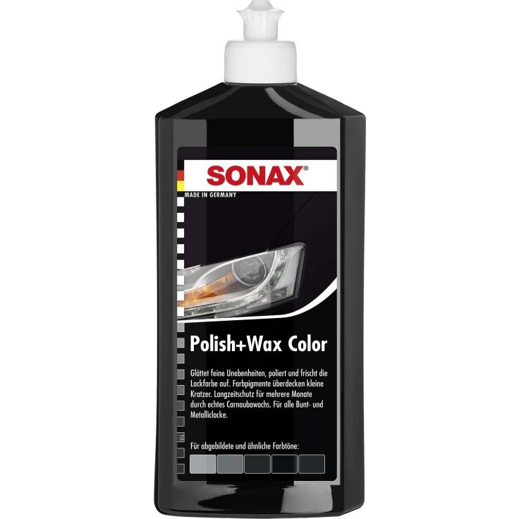 SONAX Polish + Wax Color - 500 ml - butelka, kolor: czarny