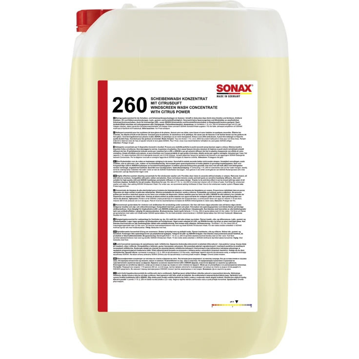 SONAX Koncentrat do mycia szyb, o zapachu cytrusowym - 25 litrów - kanister