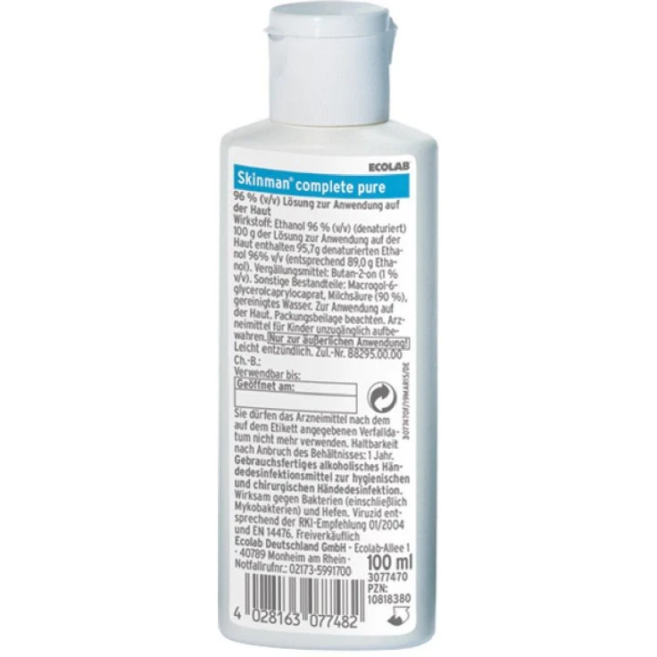 ECOLAB Skinman® kompletna czysta dezynfekcja rąk - 100 ml - butelka