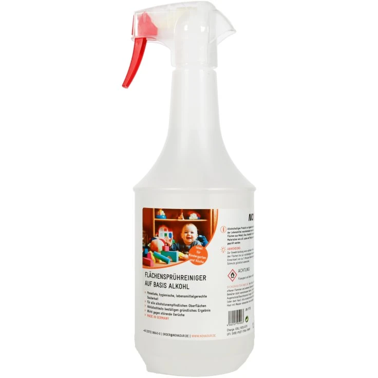 NOVADUR środek do czyszczenia powierzchni w sprayu na bazie alkoholu - 1000 ml - butelka z rozpylaczem