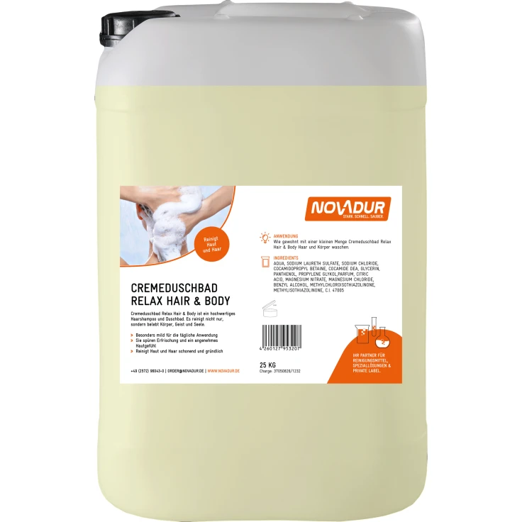 NOVADUR Relax Hair & Body Cream Shower Bath - 25 kg - kanistry