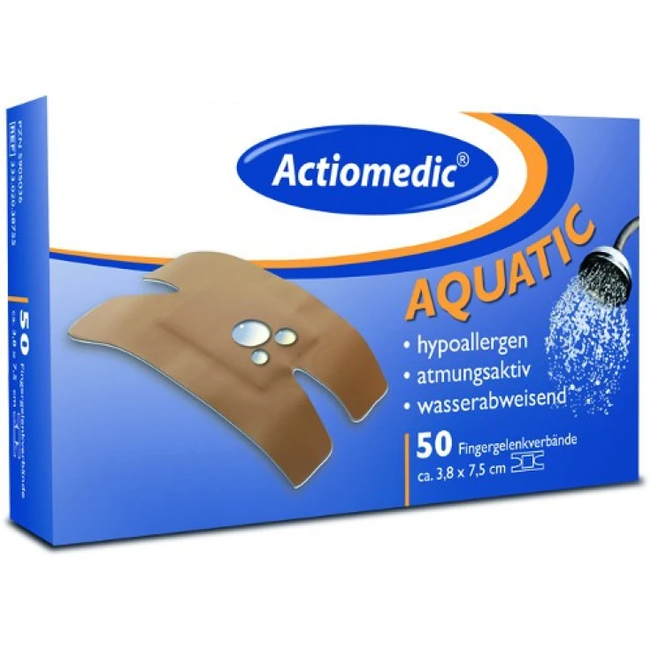 Actiomedic® AQUATIC bandaże na stawy palców - 1 opakowanie = 50 sztuk, ok. 38 x 75 mm